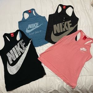 Bundle of 4 Nike racerback workout tanks